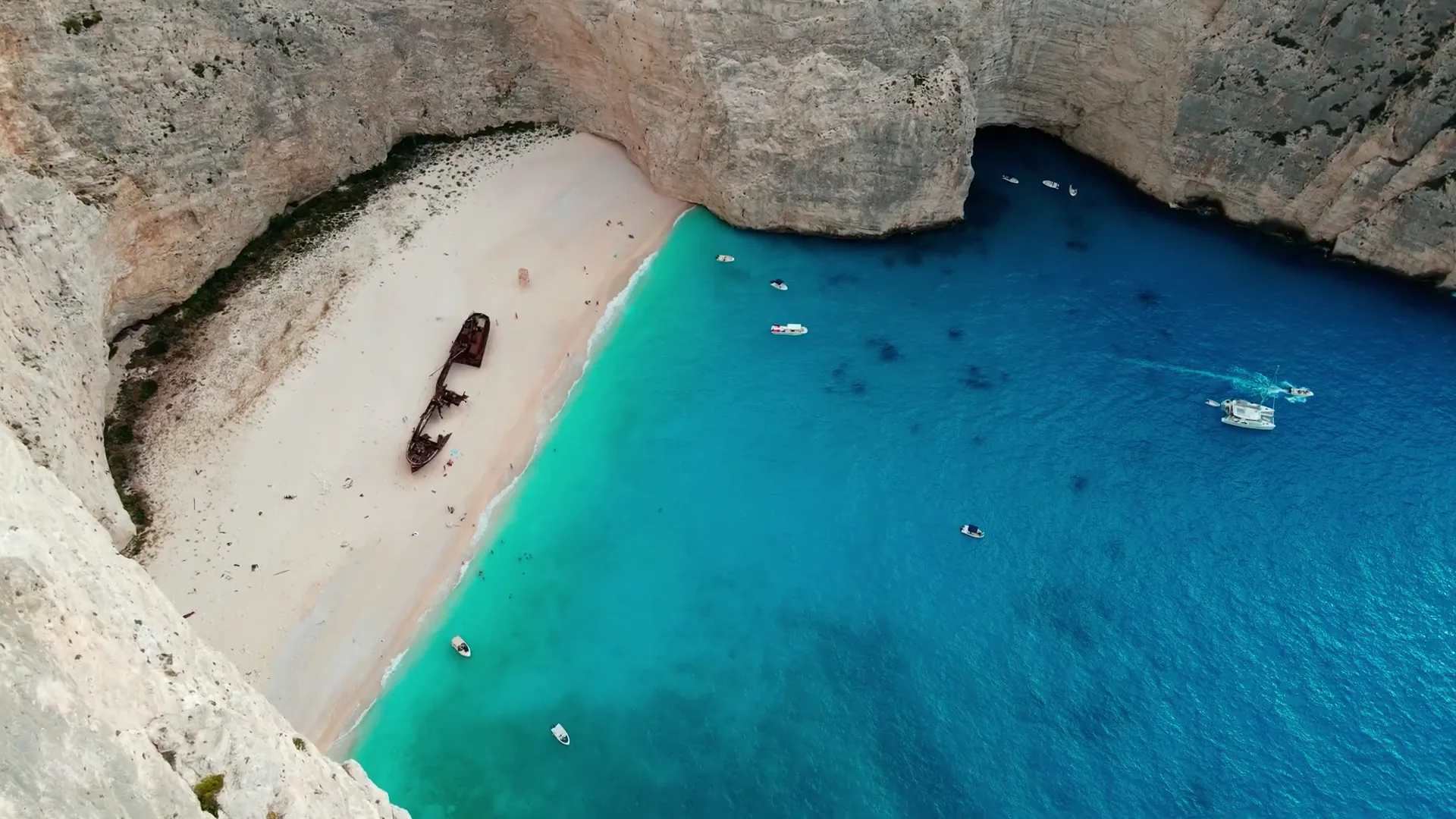 Zakynthos — Navagio shipwreck beach from above, drone shot by Ludusware